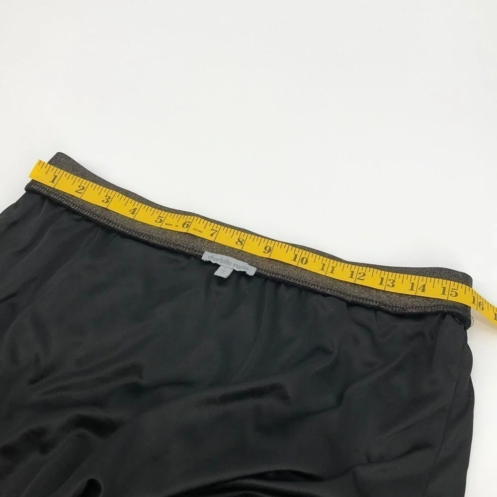Charlotte Russe Pleated Gold Fleck and Black Skiirt Size L Shiny Shimmery